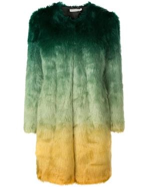 Mary Katrantzou Thalia Ombre Faux Fur Coat - Green
