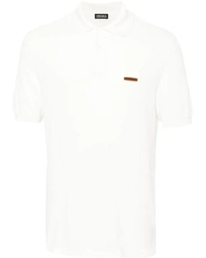 ZEGNA Piqué Cotton Polo Shirt - White