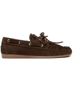 Alohas Rowan Laces Suede Loafers - Brown