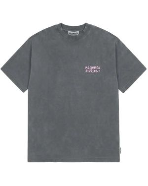 Rigards Graphic-Print Acid-Wash T-Shirt - Grey