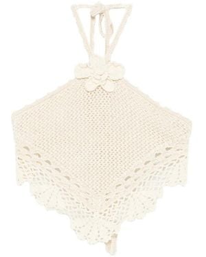retroféte Isaure Crochet Top - White