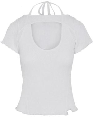 SRVC Studio Cut-Out Halter-Strap Top - White