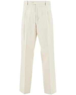 MARSĒM Pleated Slub-Texture Pants - Natural