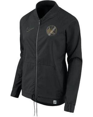 Nike Nba Golden State Warriors Bomber Jacket - Black