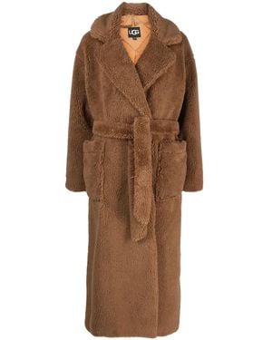 UGG Alesandra エコファートリム ラップコート - ブラウン