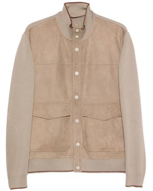 Canali Patch-Pocket Bomber Jacket - Natural