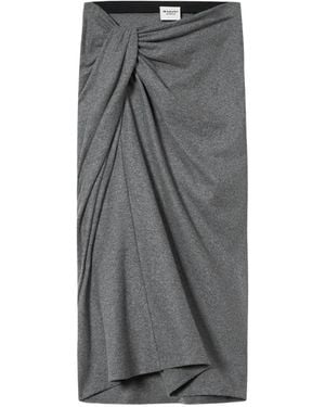Isabel Marant Jeldia Gedrapeerde Midi-Rok Met Geknoopt Detail - Grijs