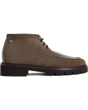 Giuseppe Zanotti Rivaux High Crocodile-Print Lace-Up Boots - Brown