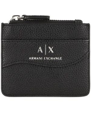 ARMANI EXCHANGE Logo-Print Grained Wallet - Black