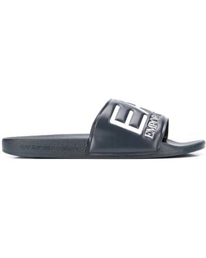 EA7 Logo Embossed Slides - White