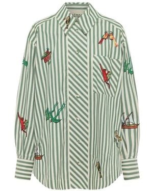 ALÉMAIS Bisou Striped Shirt - Green