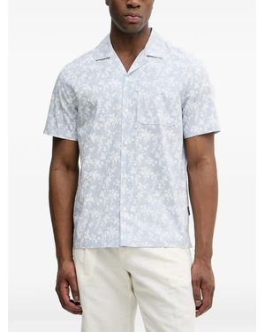 Michael Kors Chemise En Coton Stretch À Fleurs Imprimées Et Manches Courtes - White