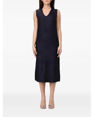 MEIMEIJ V-Neck Midi Dress - Blue