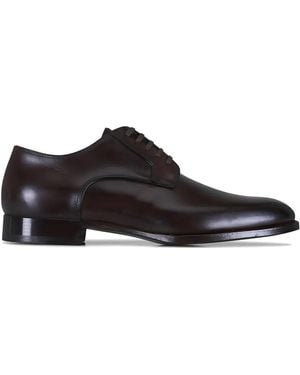 Kiton Lace-Up Derby Shoes - Black
