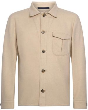 Franzese Collection Buttoned Patch-Pocket Jacket - Natural