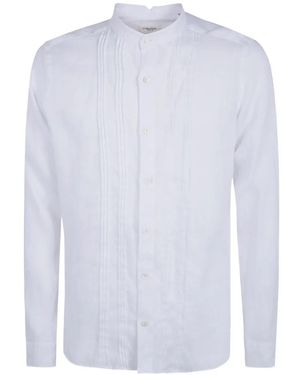 Tintoria Mattei 954 Pintuck Band-Collar Shirt - White