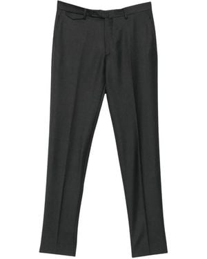Tagliatore Pressed-Crease Wool Pants - Black