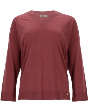 Herno T-Shirt Mit V-Ausschnitt - Rot
