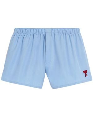 Ami Paris Ami De Coeur Cotton Boxers - Blue