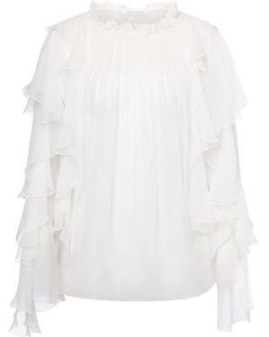 Alberta Ferretti Ruffle-Detailing Blouse - White