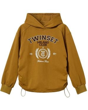 Twinset Sudadera Con Capucha Y Logo - Neutro