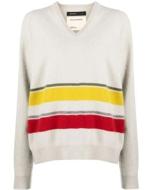 Frenckenberger Striped Cashmere Sweater - Gray