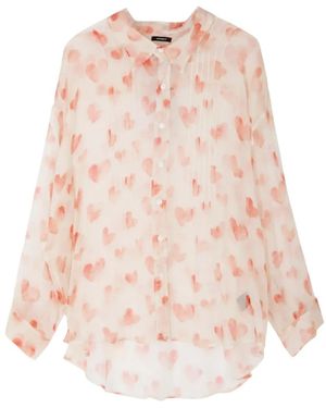 R13 Pintuck Heart Blouse - Pink