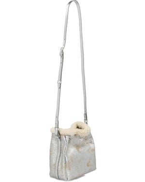 Gucci Small Gg Emblem Bucket Bag - White