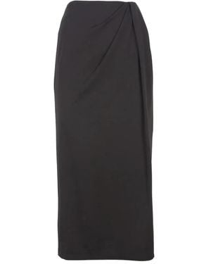 Weekend by Maxmara Draped-Waistline Midi Skirt - Black