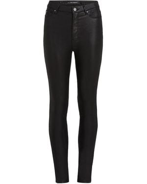 KARL LAGERFELD Metallic-Finish Skinny Jeans - Black