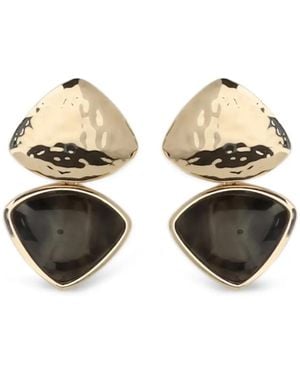 Self-Portrait Mottled Enamel-Detail Earrings - Metallic