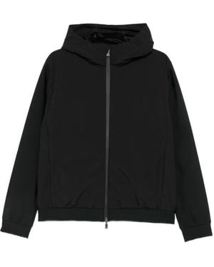 Herno Hooded Zip-Up Jacket - Black