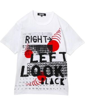 COMME DES GARÇON BLACK Slogan-Print T-Shirt - White