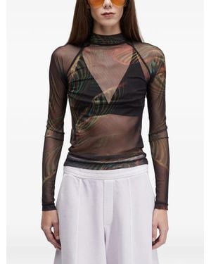 Osklen Patterned Tulle Blouse - Black