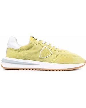 Philippe Model Panelled Low-Top Suede Trainers - Yellow