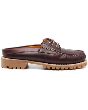 Timberland Leather Slipper Mules - Brown