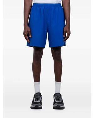 Stussy Logo-Print Elasticated-Waist Shorts - Blue
