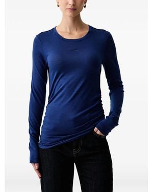 Pinko Logo-Embroidered T-Shirt - Blue