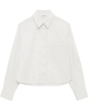 Anine Bing Essie Pinstripe-Pattern Shirt - White