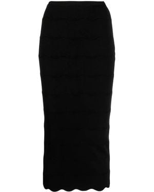 Patou Wave Milano-Knit Pencil Skirt - Black