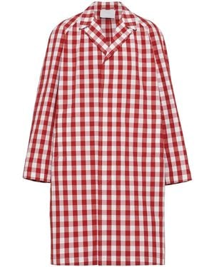 Prada チェック コート - レッド
