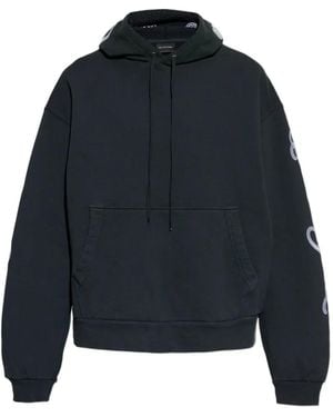 Balenciaga Hoodie Mit Kursivem Logo - Blau