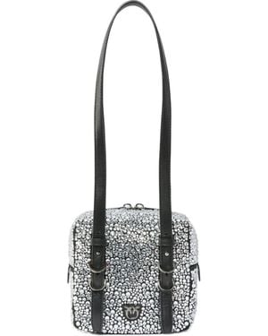 Pinko Rhinestone-Embellished Shoulder Bag - White