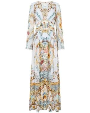 CAMILLA Seville V-Neck Floral Print Dress - White