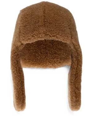 Loewe Shearling-Effect Trapper Hat - Brown