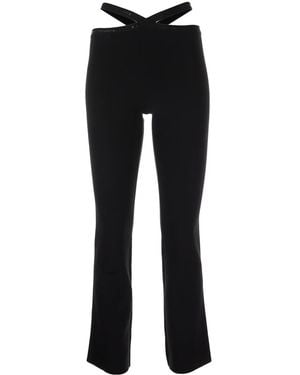 Alexander Wang High Waist Cross Leggings With Logo - Black