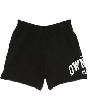 Represent Owners Logo-Print Shorts - Black