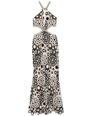 PATBO Cut-Out Floral Maxi Dress - White