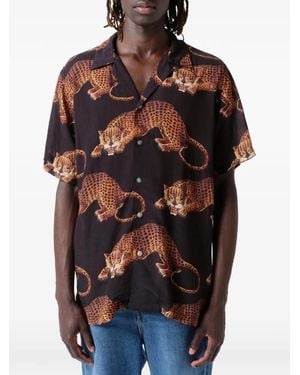 Endless Joy Leopardo Graphic-Print Short-Sleeve Shirt - Black