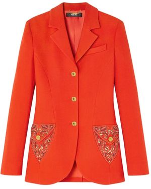 Versace Blazer À Ornements En Cristal - Rouge